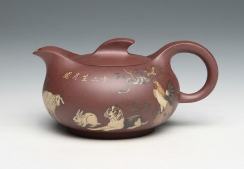 陈友林紫砂壶 生肖半月 