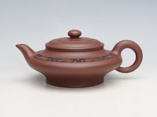 许红琴紫砂壶 虚扁 