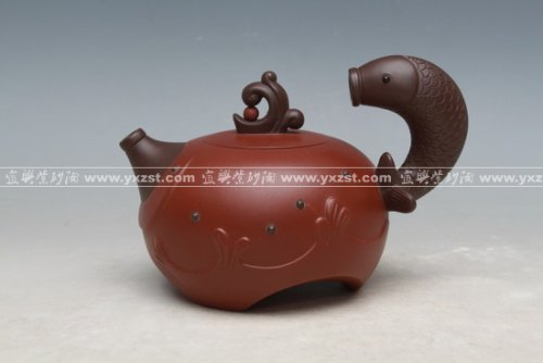 陈运财紫砂壶 鱼跃龙门 