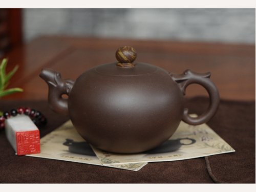 许敏芳紫砂壶 双龙戏珠 
