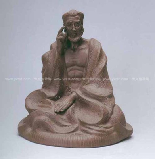 汤鸣皋紫砂壶 沉思罗汉(雕塑) 