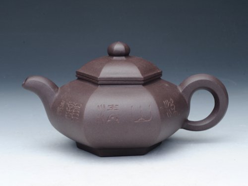 蒋方良紫砂壶 小藏六方壶 