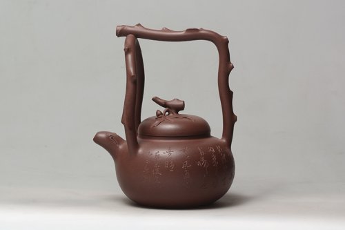 余志平紫砂壶 东坡提梁 