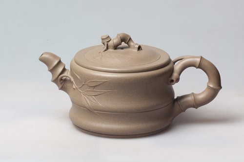 李彬紫砂壶 大竹段壶 