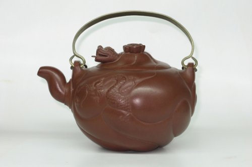 盛中杰紫砂壶 鱼化龙 