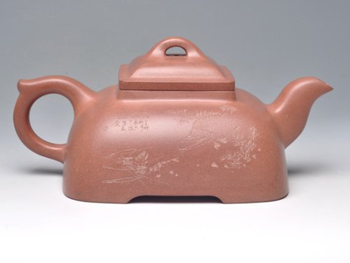 范育君紫砂壶 觚棱 青灰泥 800cc 