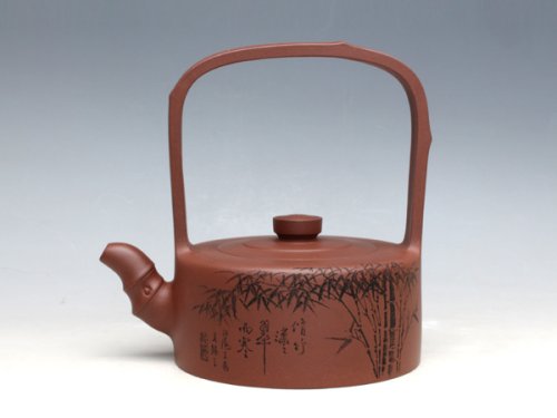 余跃紫砂壶 修竹提梁 