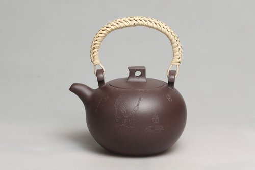 钱文英紫砂壶 和升提梁 