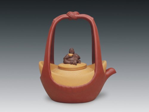 罗有财紫砂壶 有财提梁 