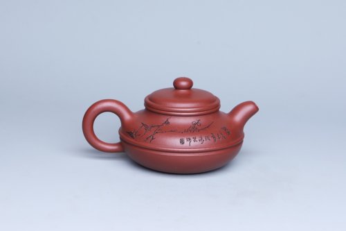 顾涛紫砂壶 双线圆壶 