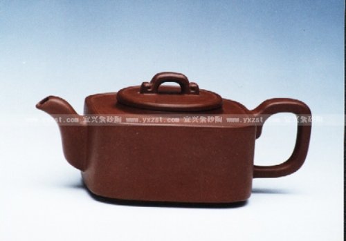 周新保紫砂壶 方棕 