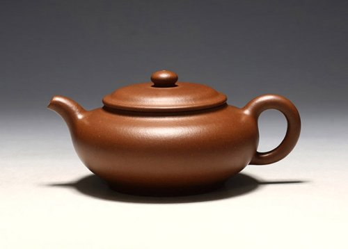 周琦紫砂壶 扁圆壶 