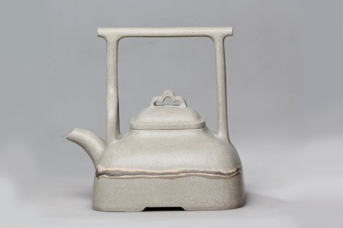 徐静紫砂壶 弧菱提梁 