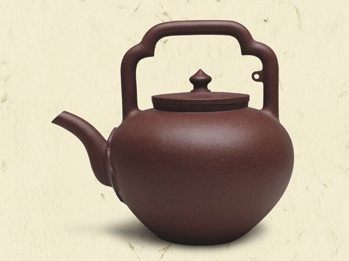 徐海斌紫砂壶 吴经提梁（全手工制作） 