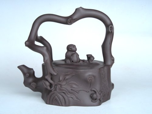 吴玉群紫砂壶 圣桃提梁 