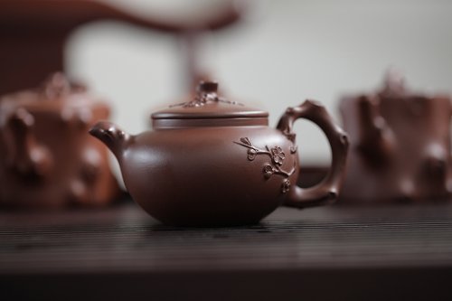 陈建勇紫砂壶 寒香小壶（黄龙山原矿红皮龙） 