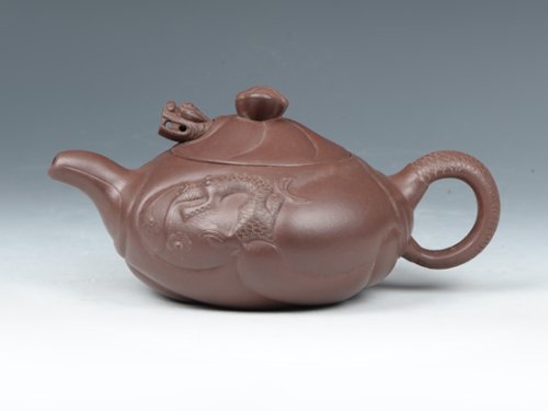 罗有财紫砂壶 鱼化龙 