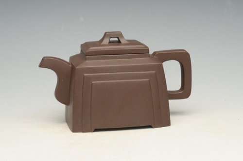 储栋平紫砂壶 四方双线 