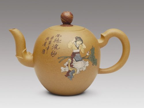 许敏芳紫砂壶 彩绘一粒珠 