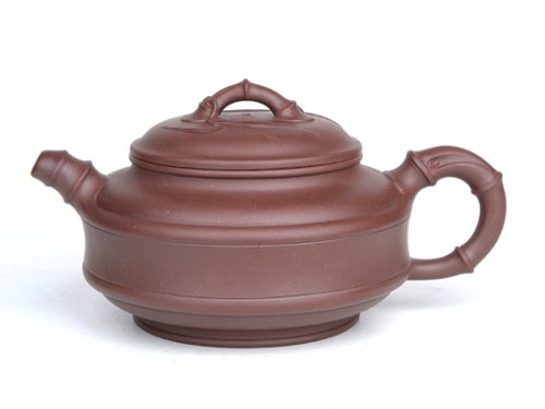 陈珍华紫砂壶 小双线竹鼓  容量：250CC  泥料：拼朱泥 