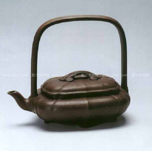 徐汉棠紫砂壶 菱花提梁壶 