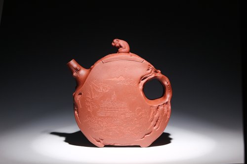 詹弘紫砂壶 镜花水月 