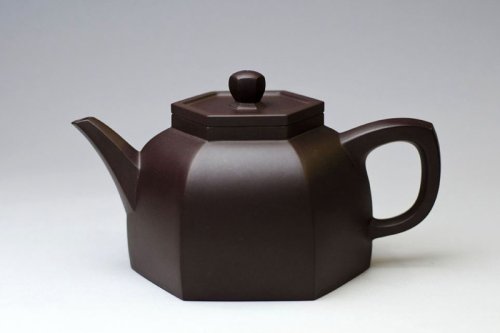 曹宇宏紫砂壶 老紫泥六方常乐 