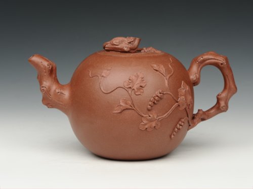 吕伟紫砂壶 松鼠葡萄 