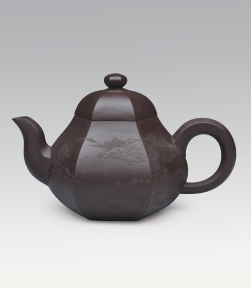 范春强紫砂壶 六方梨形 