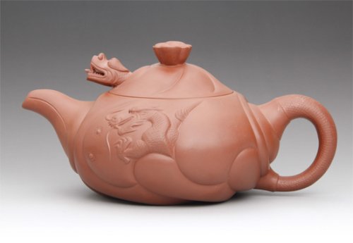 吕伟紫砂壶 鱼化龙（大） 