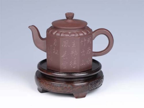 曾红清紫砂壶 - 六方菱花 - 