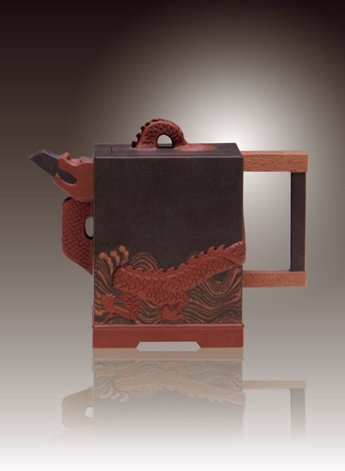 孔小明紫砂壶 蛟龙出水壶 