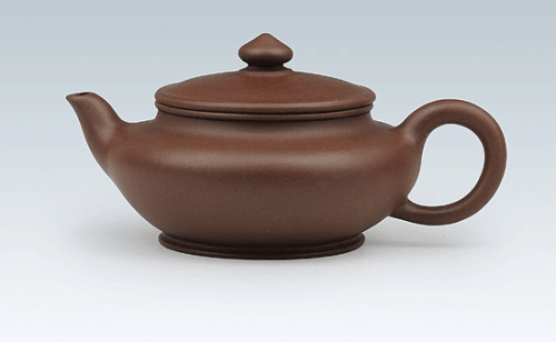 华建中紫砂壶 扁腹 