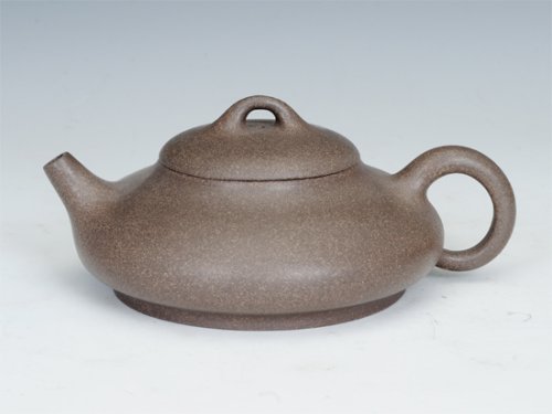 周建芬紫砂壶 扁石瓢 