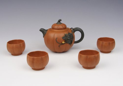 潘月初紫砂壶 南瓜套壶 