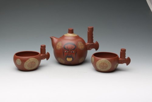 陆洪良紫砂壶 脸谱 