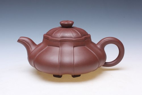 郁百平紫砂壶 六方侧角 
