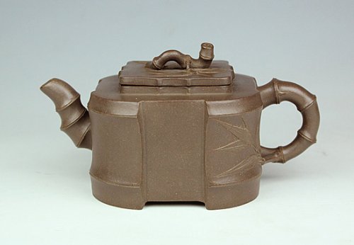 潘孟华紫砂壶 四方竹壶 