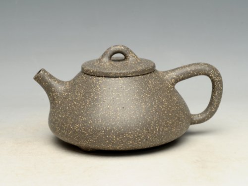 蒋彩萍紫砂壶 子冶石瓢  泥料：青玉金砂 