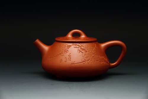 范治平紫砂壶 石瓢壶(石陶刻） 