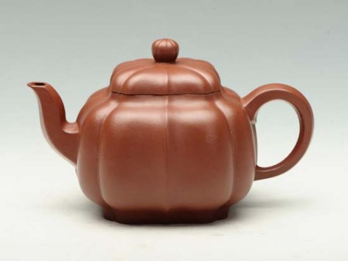 邵文紫砂壶 四方筋瓢 