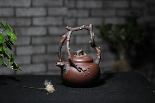 路学峰紫砂壶 东坡提梁 