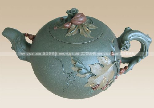 桑黎兵紫砂壶 松鼠葡萄壶 