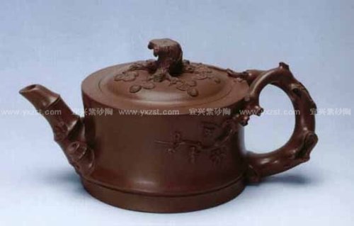 汪寅仙紫砂壶 大竹松梅壶 