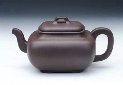 蒋方良紫砂壶 四方古樽壶 