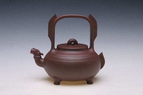 陈洪平紫砂壶 螭龙提梁 