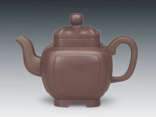 罗有财紫砂壶 四方菱花 