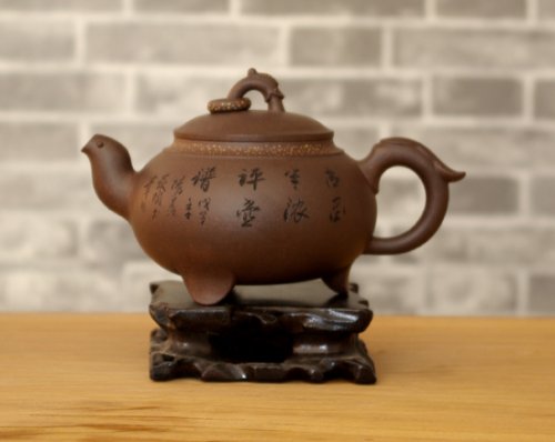 孟小军紫砂壶 龙凤呈祥拼紫调红砂 