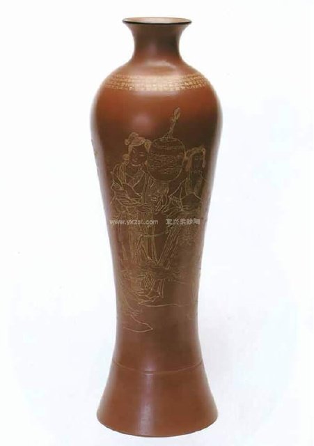 谭泉海紫砂壶 唐宫佳丽通转瓶 