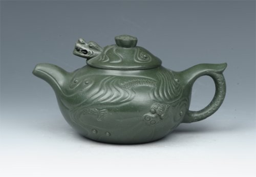 周小华紫砂壶 鱼化龙仿古壶4 